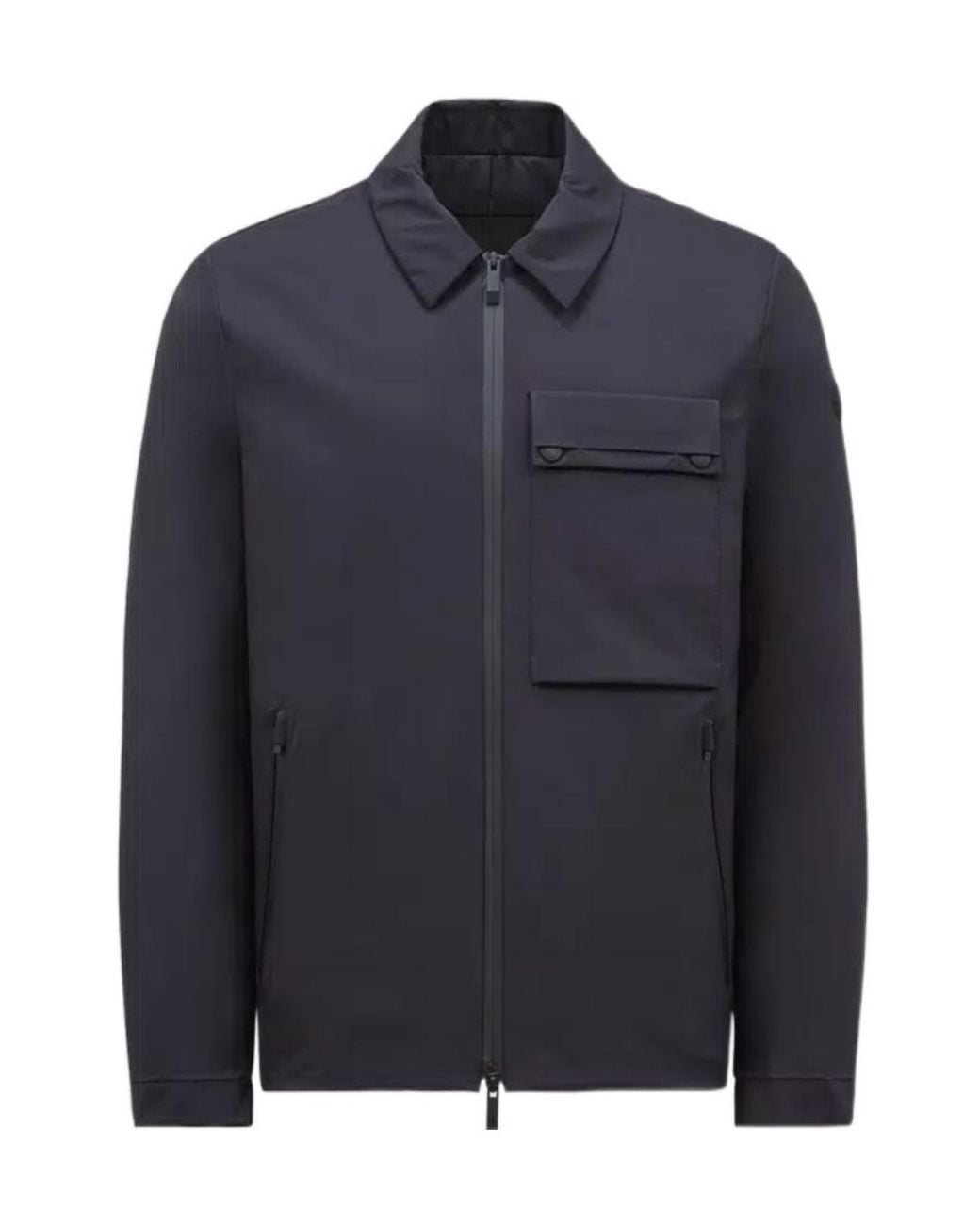 Moncler Blue Tortisse Down Shacket for men