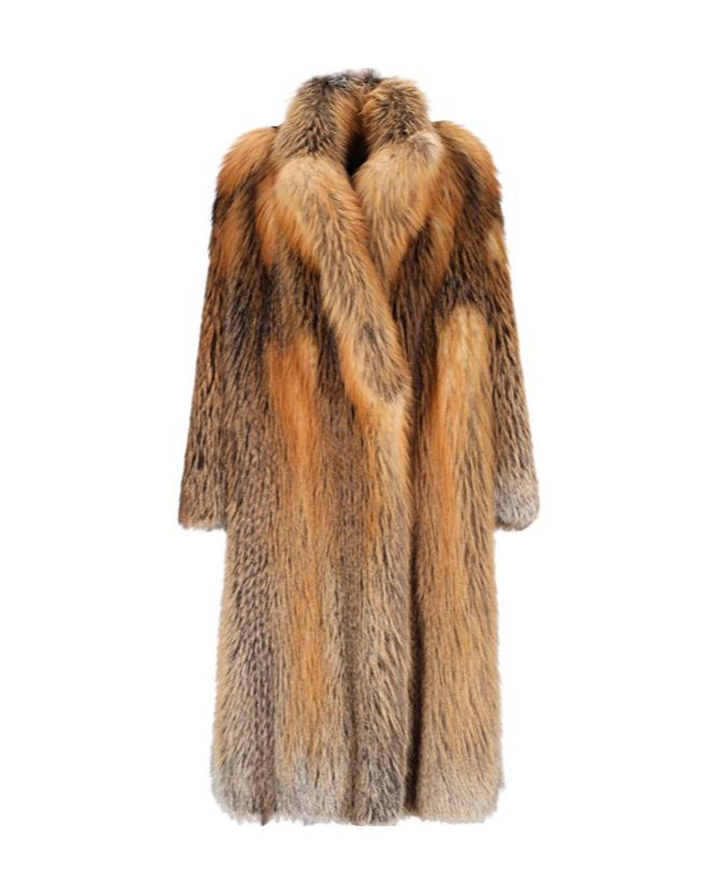 Blancha Brown Long-Sleeved Fur Coat
