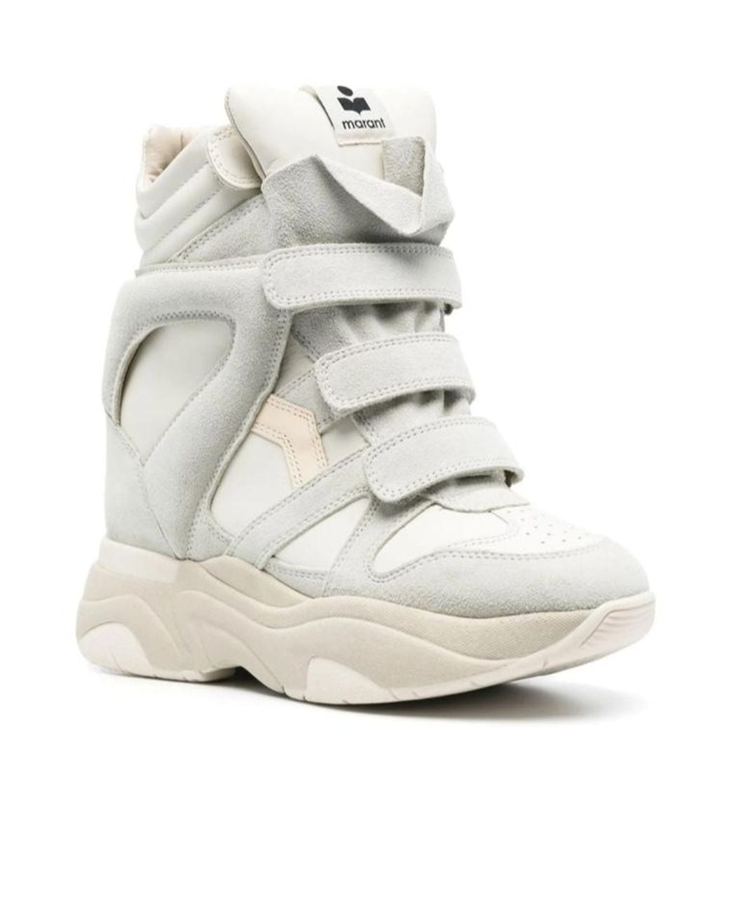 Isabel Marant White Balskee High-Top Wedge Sneakers