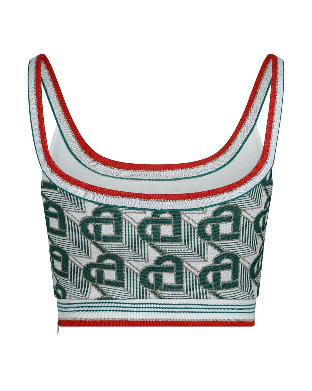 Casablanca Blue Vintage Jacquard Camisole Crop Top