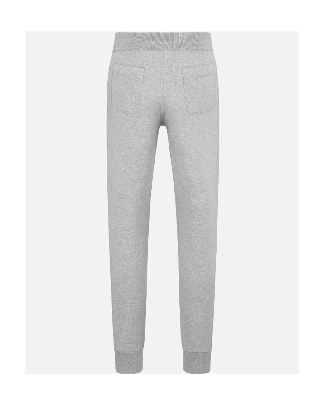 Dior Gray Homme Logo Embroidered Straight-Cut Pants for men
