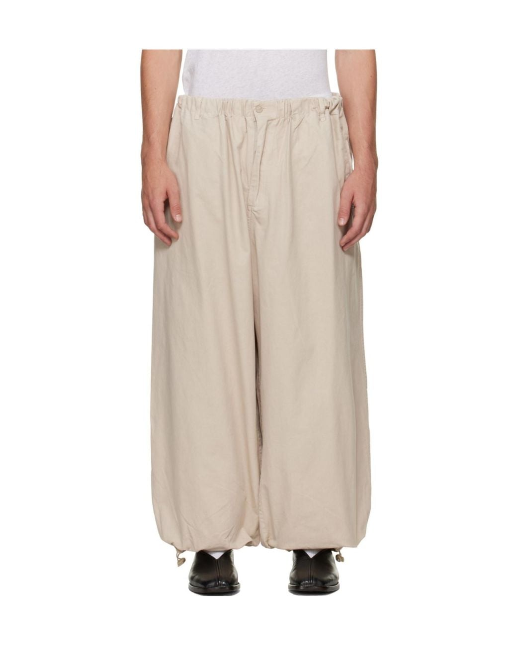 Entire studios Natural Pleated Casual Trousers for men
