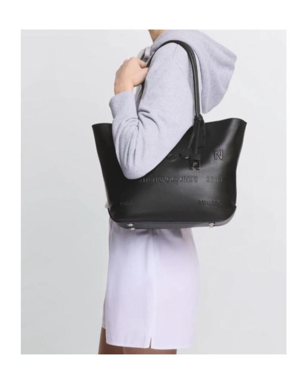 Hogan Black Small Address Shopping Bag