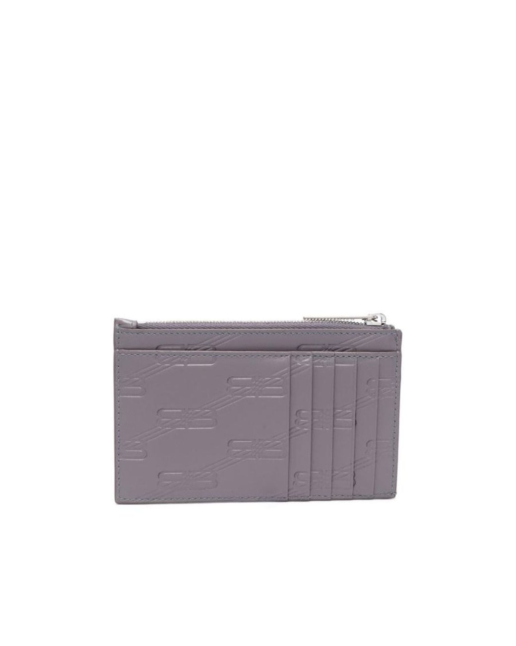 Balenciaga Purple All-Over Logo Embossed Cardholder for men