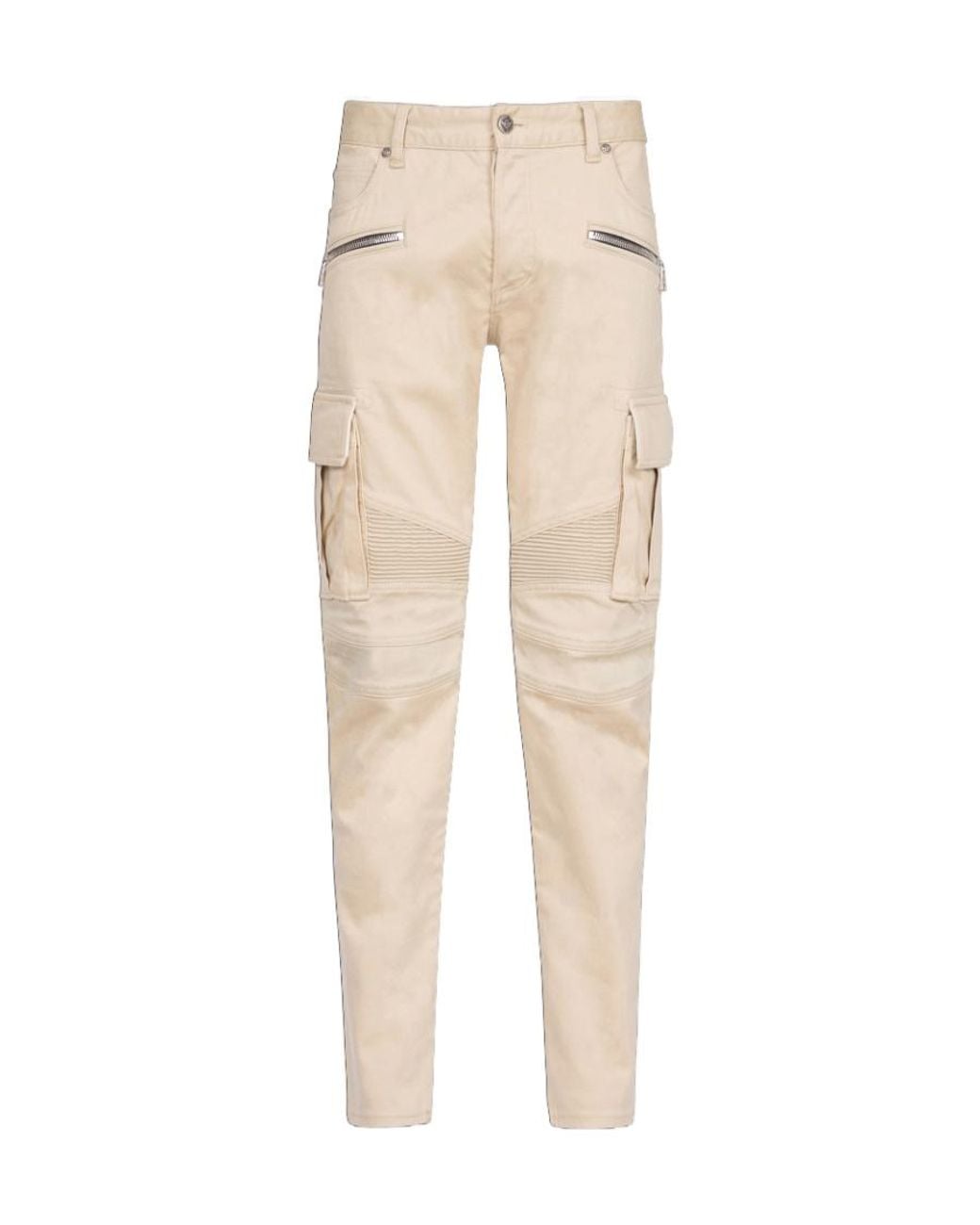 Balmain Natural Cotton Cargo Trousers for men