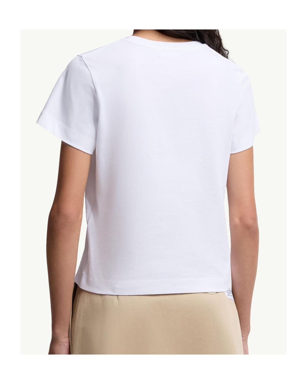 Moncler White Logo Patch Crewneck T-Shirt