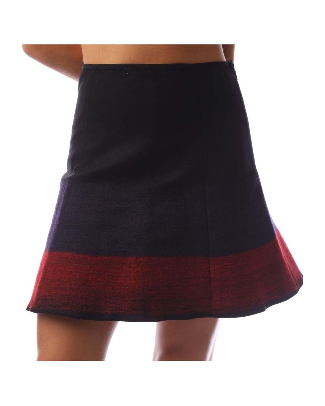 Emporio Armani Black Dip Dyed Flared Mini Skirt