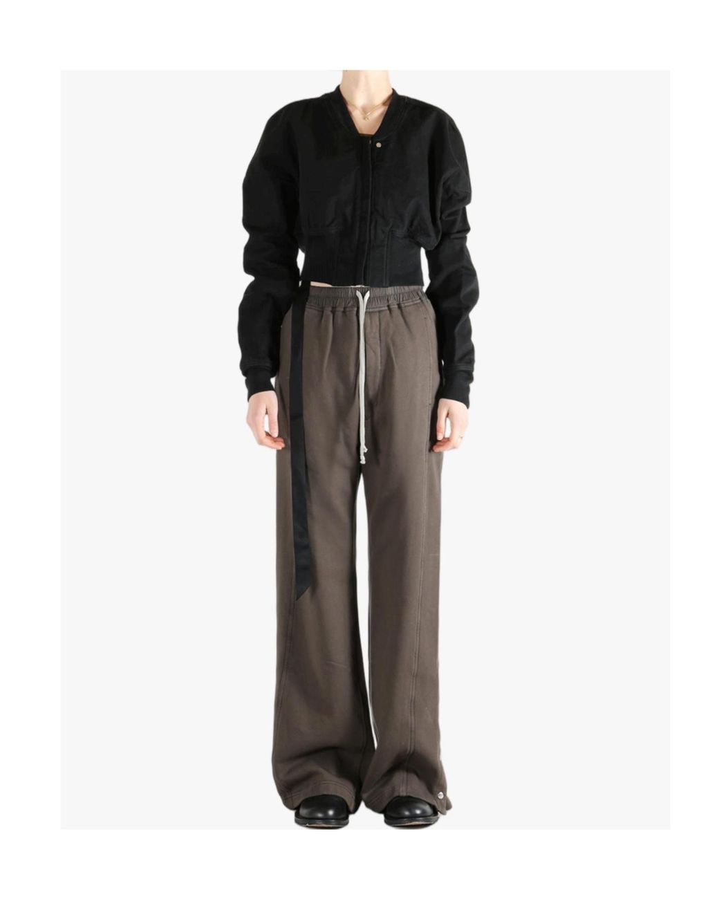Rick Owens Black Striped Cropped Jacket