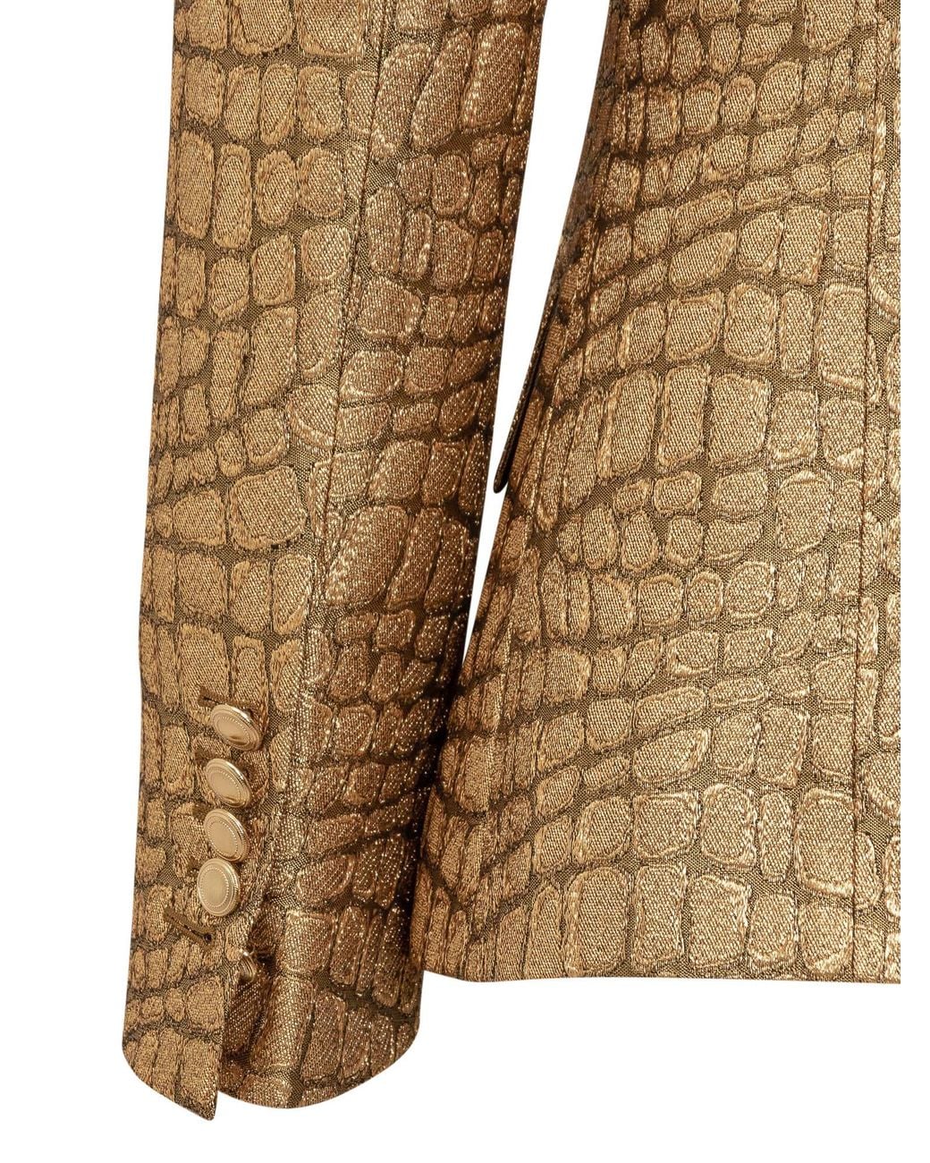 Tom Ford Brown Snakeskin-Effect Woven Blazer