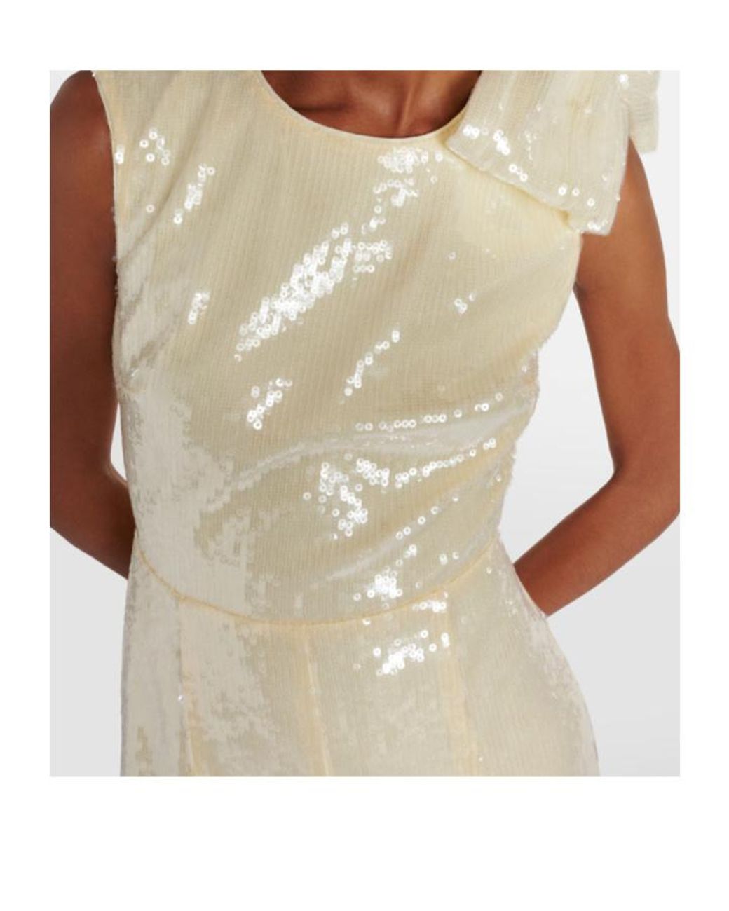 Roland Mouret Metallic Sequined Flared Midi Dress