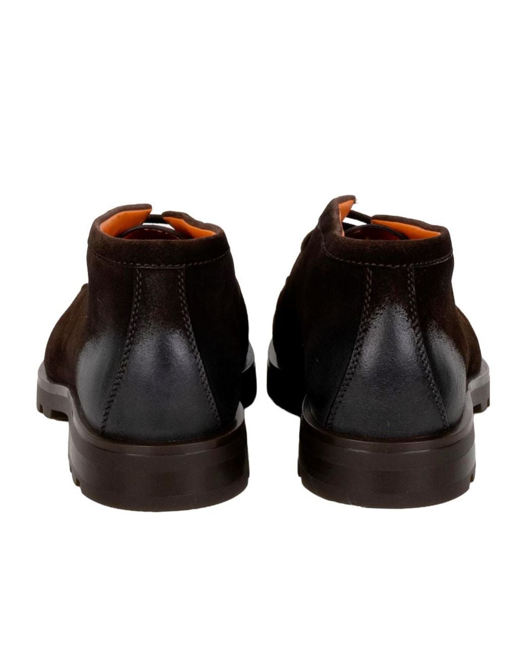 Santoni Brown Rock Almond Toe Lace-Up Boots for men
