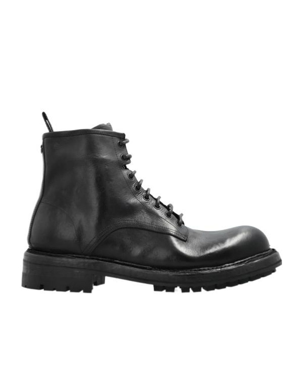 Dolce & Gabbana Black Round Toe Ankle Boots for men