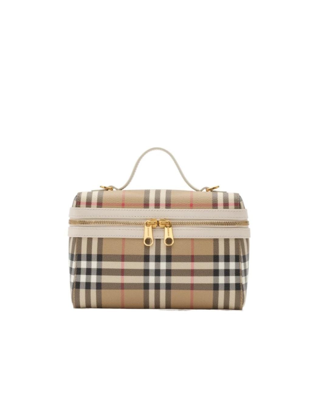 Burberry White Vanity Checked Small Shoulder Bag