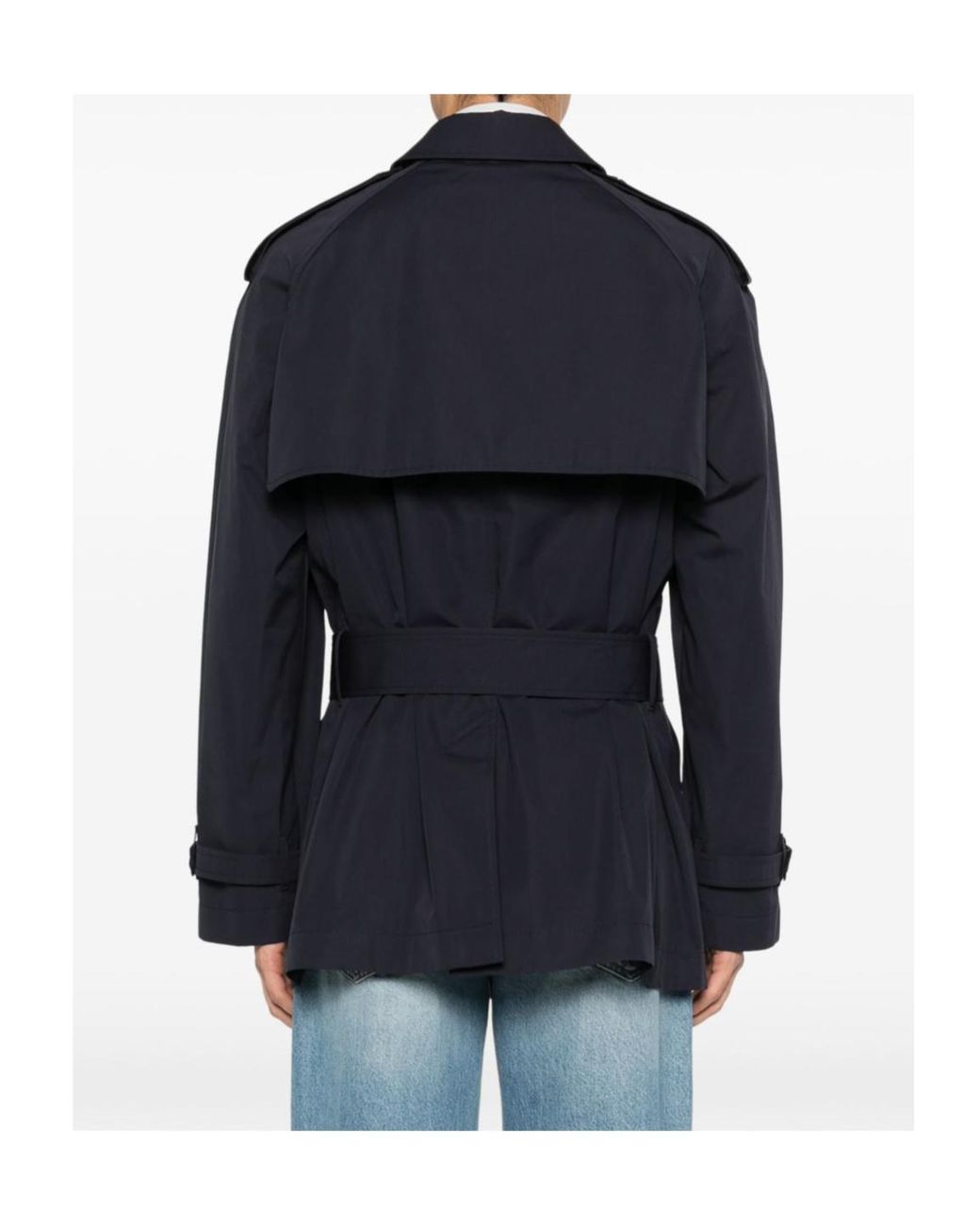 Burberry Blue Button Belted Coat for men