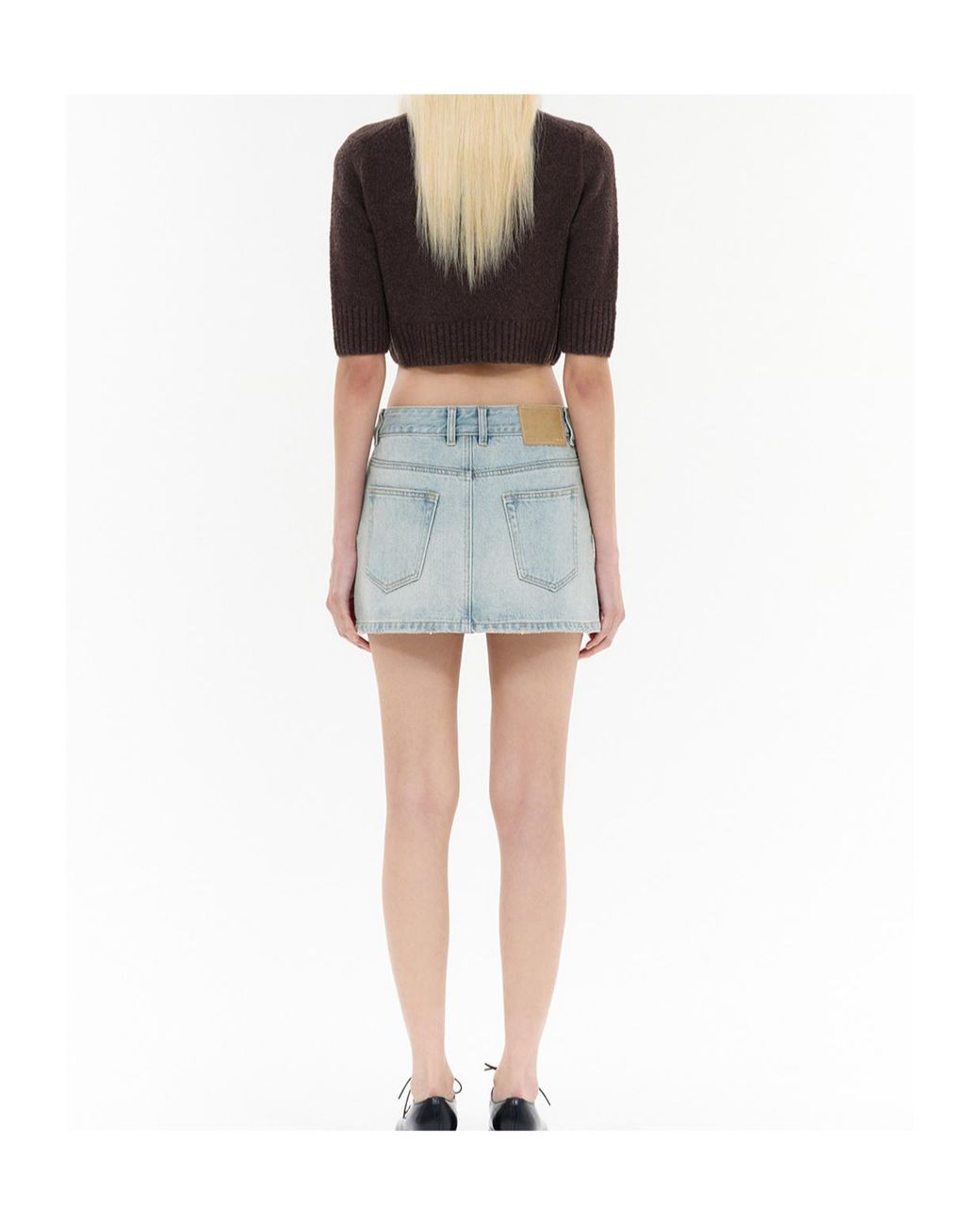we11done Brown Round-Neck Wool Sweater