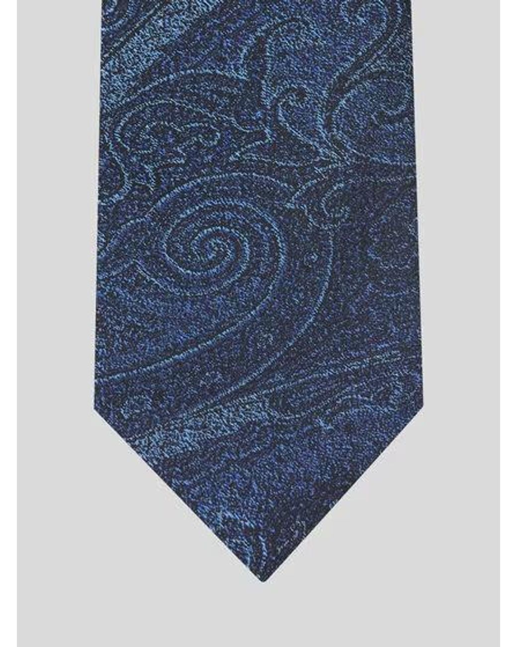 Etro Blue Arnica-Motif Jacquard Tie for men