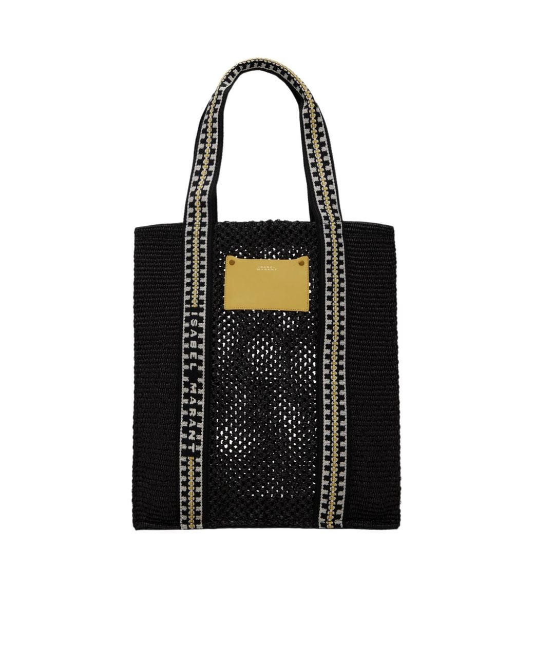 Isabel Marant Black Logo-Patch Tote Bag
