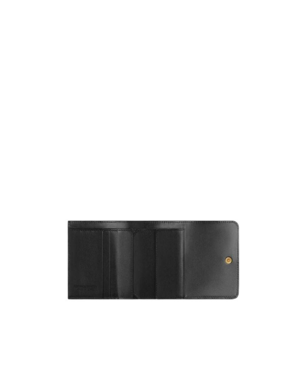 Bottega Veneta Black Intrecciato Tri-Fold Wallet