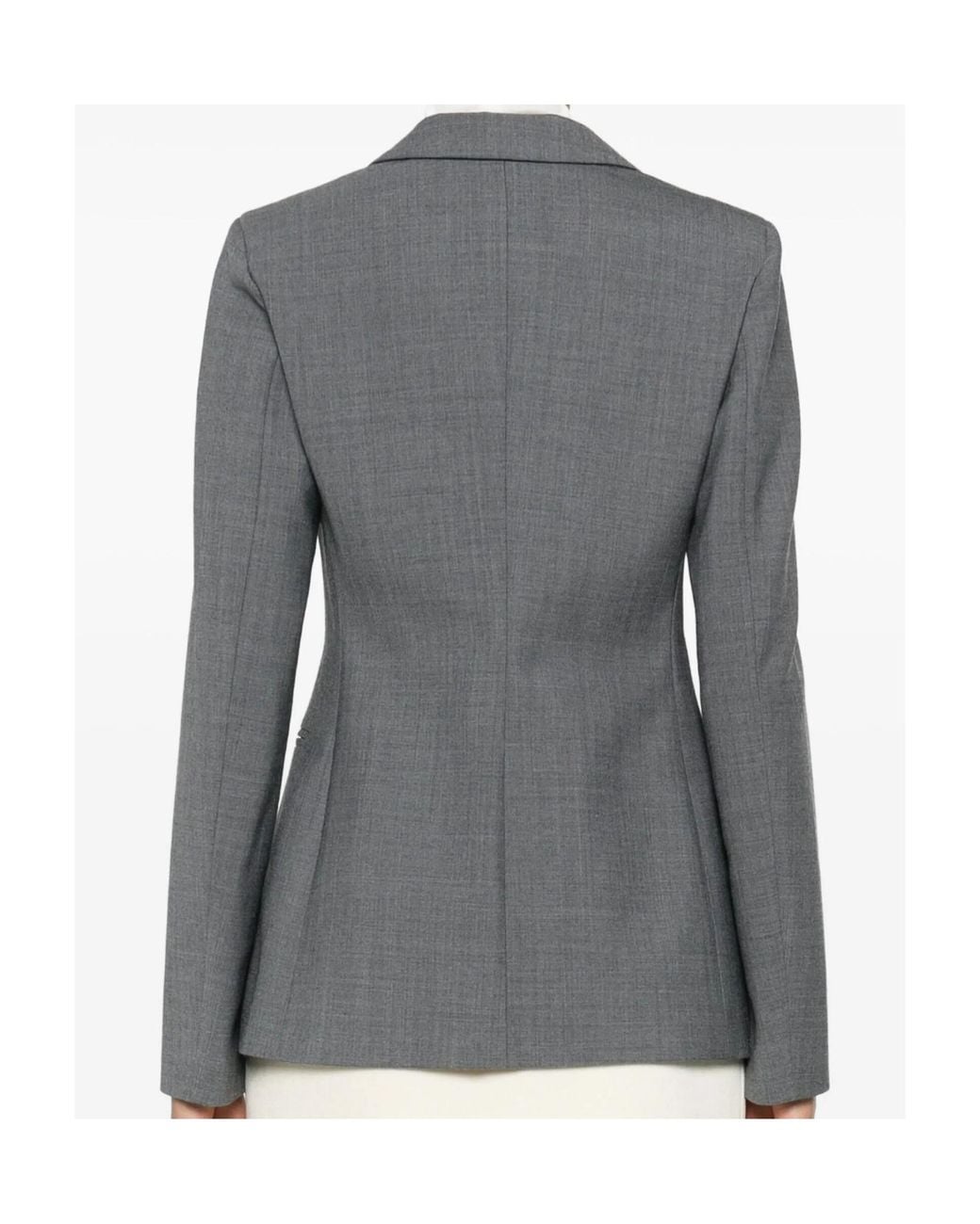 Semicouture Gray Lapel Long-Sleeved Suit Jacket