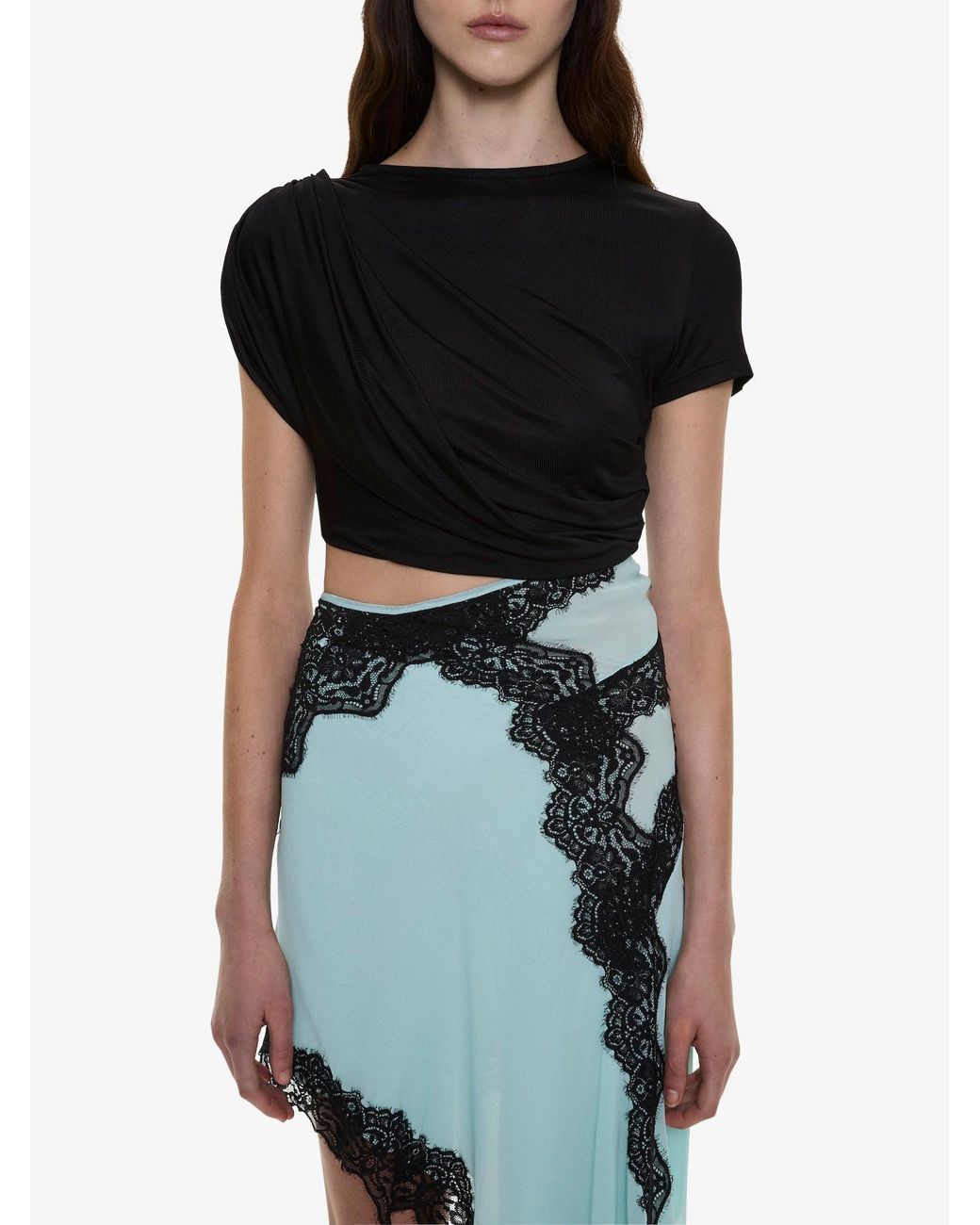 Christopher Esber Green Verve Asymmetric Lace Dress