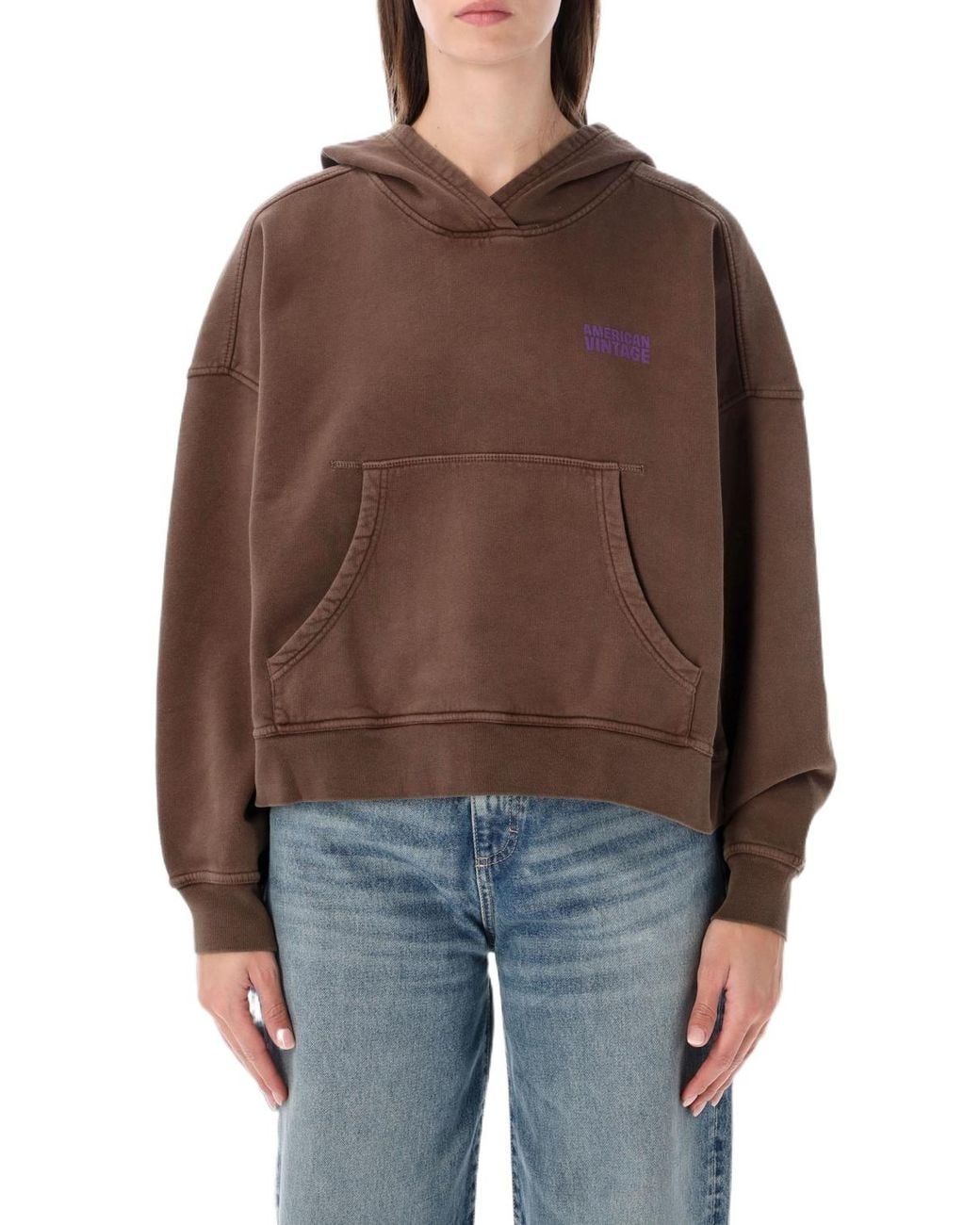 American Vintage Brown Long-Sleeve Hoodie