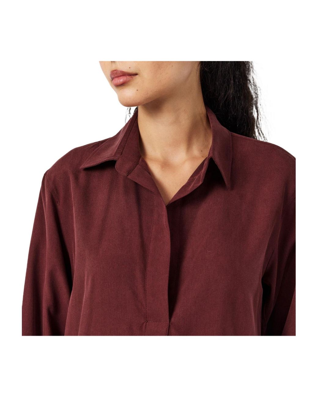 Max Mara Red Mirko Long-Sleeve Plain Shirt