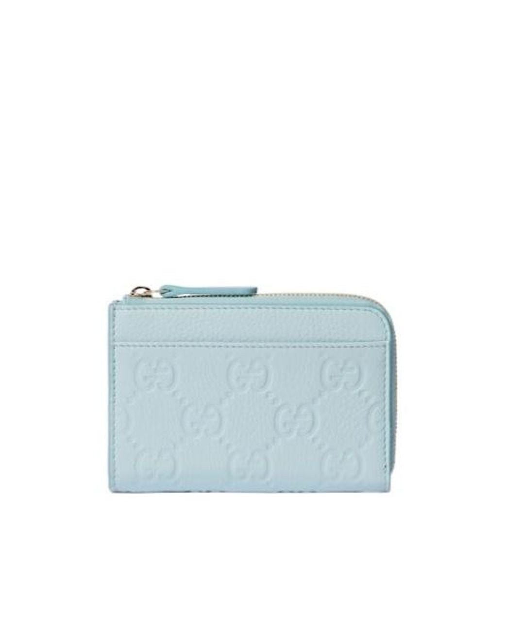 Gucci Blue Gg Emblem Zip Card Case
