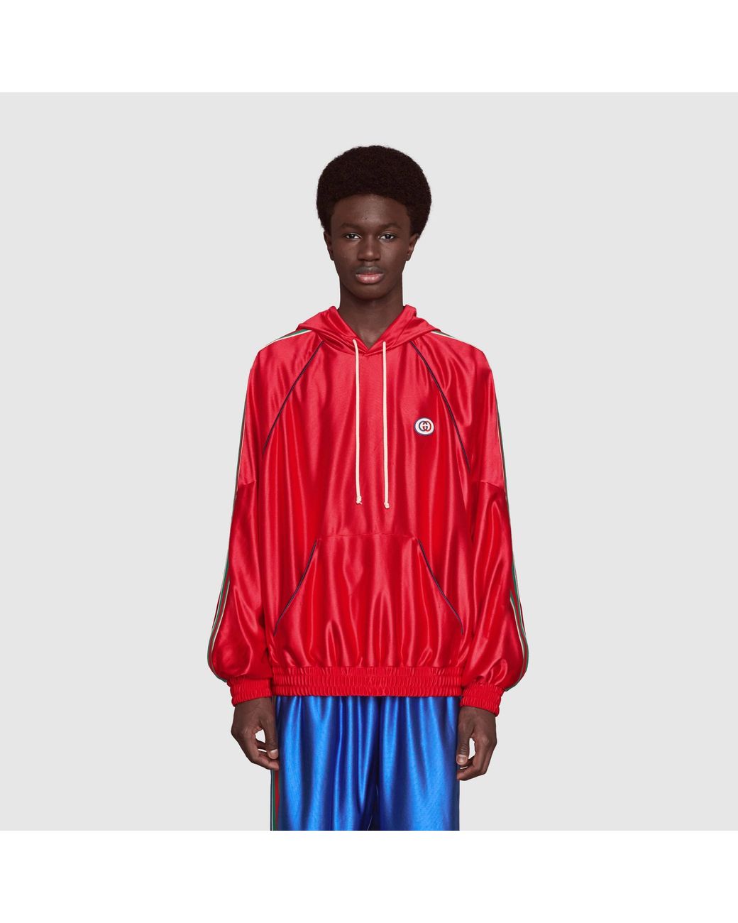 Gucci Red Web G Patch Hoodie for men