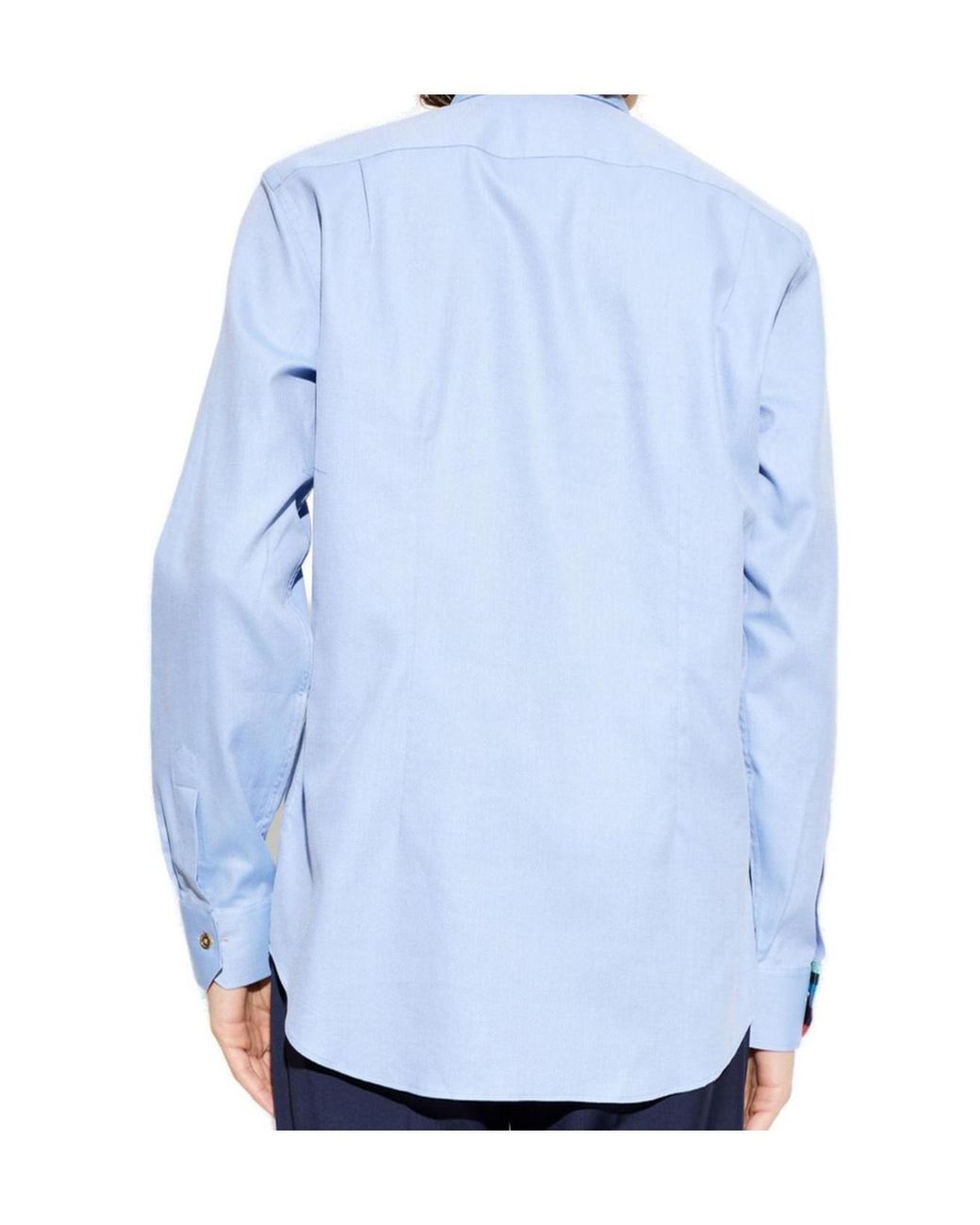 Paul Smith Blue Tailored-Fit Pin-Dot Easy Care Shirt for men