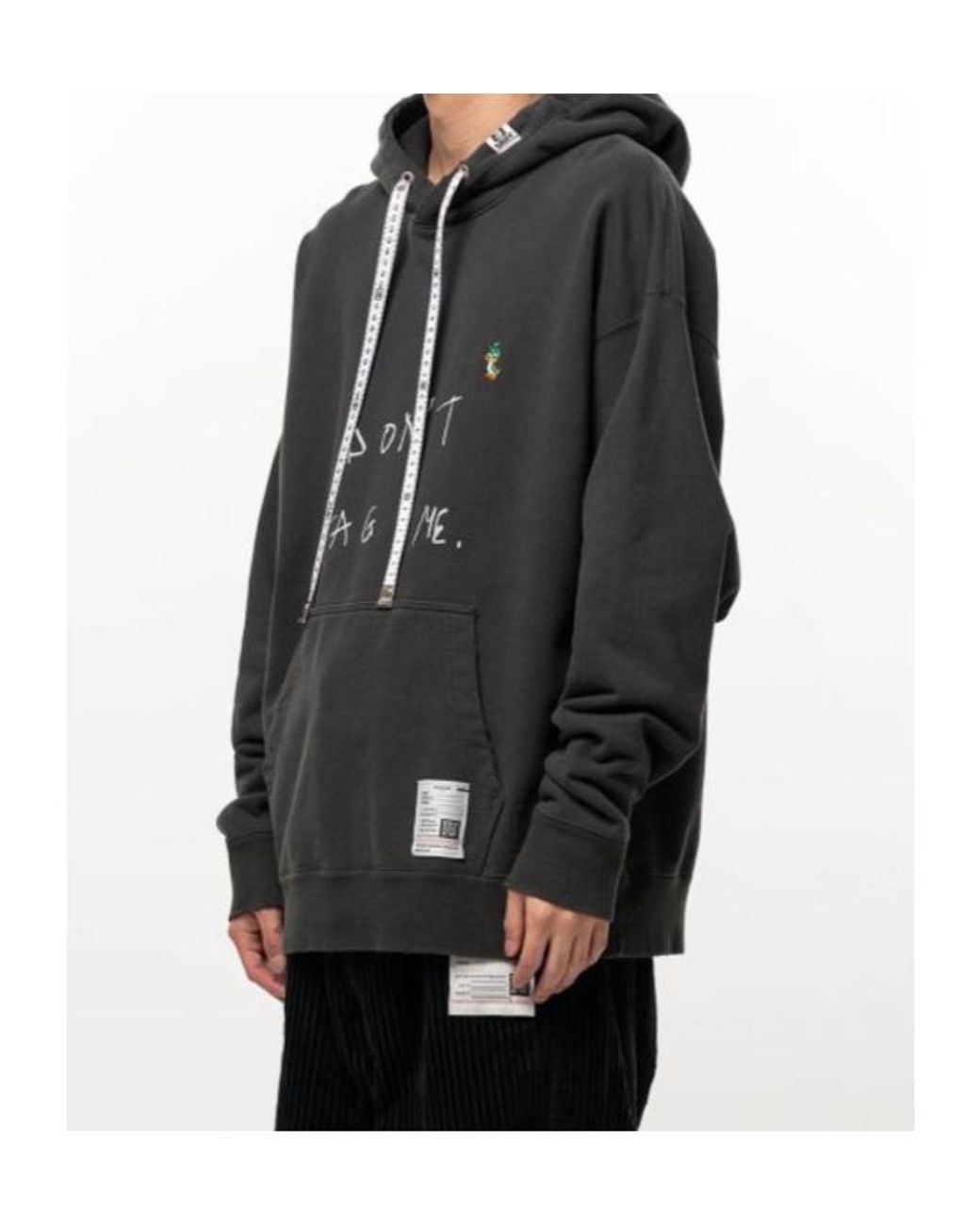 Maison Mihara Yasuhiro Black Don'T Tag Me. Printed Hoodie for men