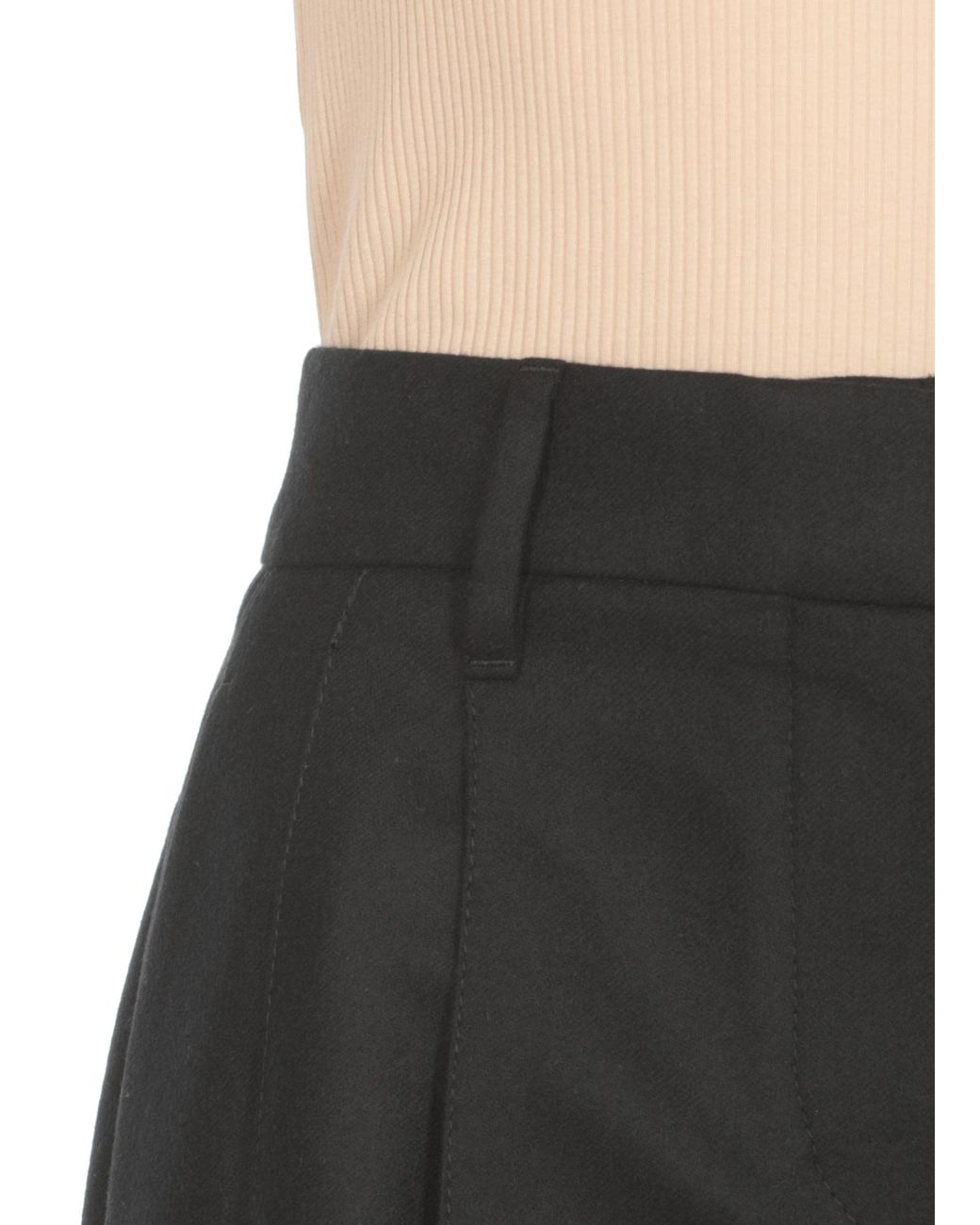 Brunello Cucinelli Black Pleated Tailored Trousers