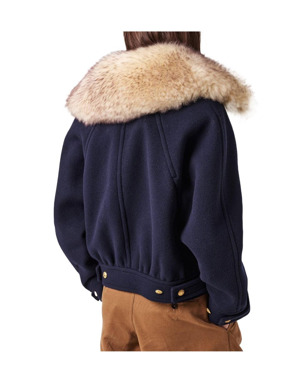 Chloé Blue Cropped Wool Coat