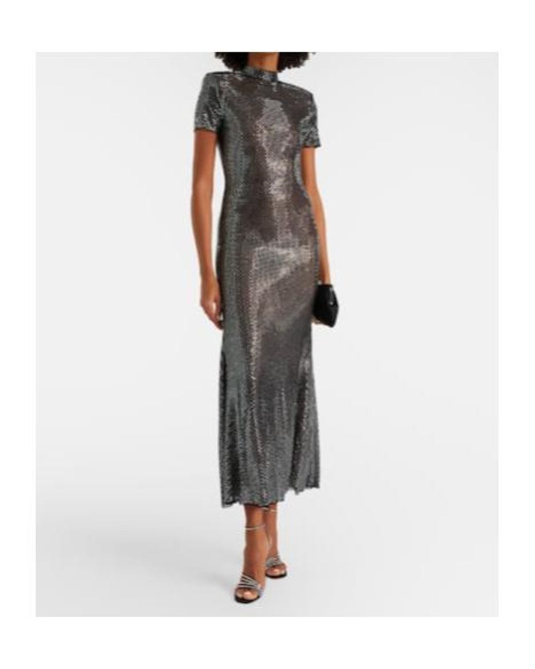 Self-Portrait Black Embellished Midi Dress
