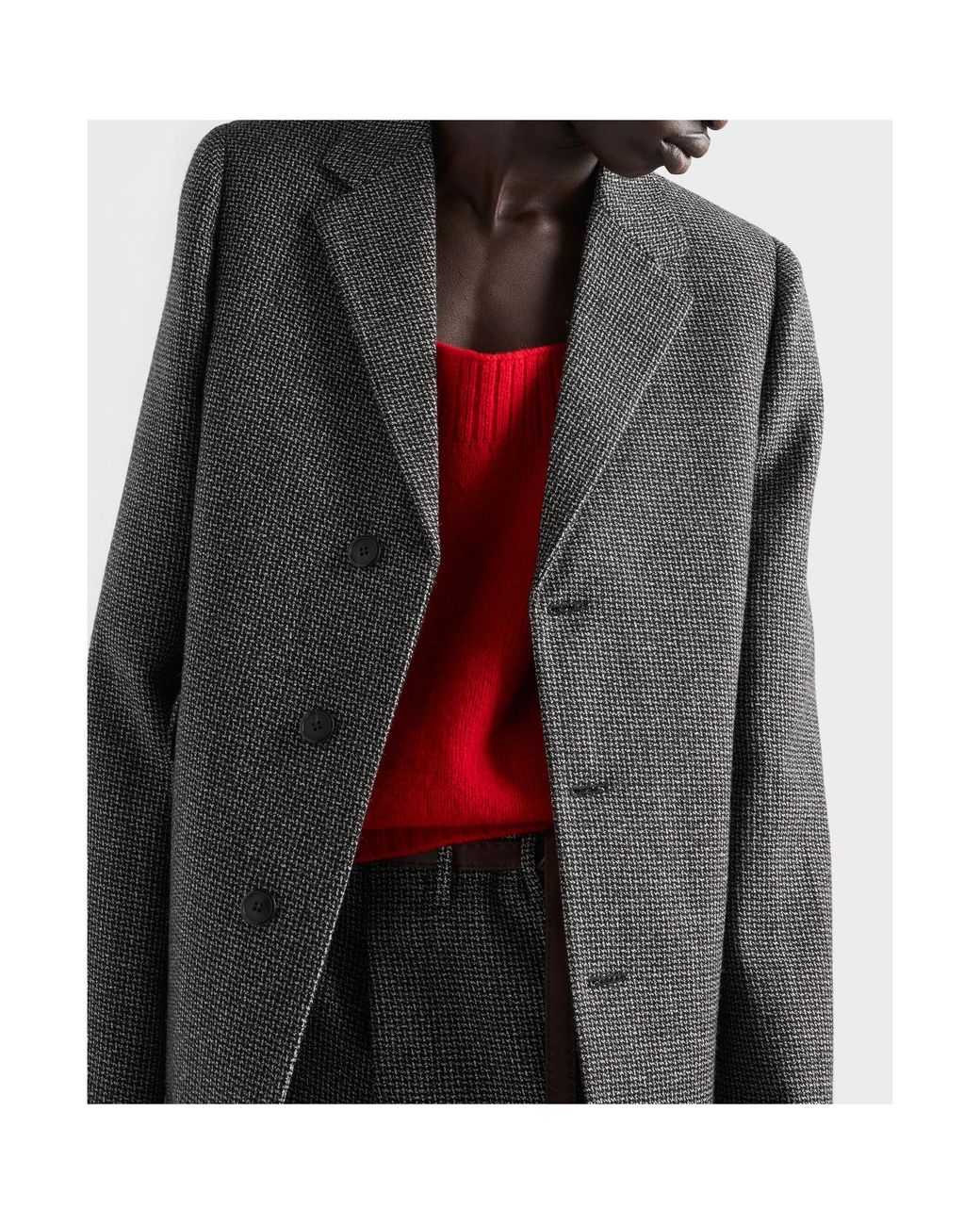 Prada Gray Single-Breasted Wool Jacket for men