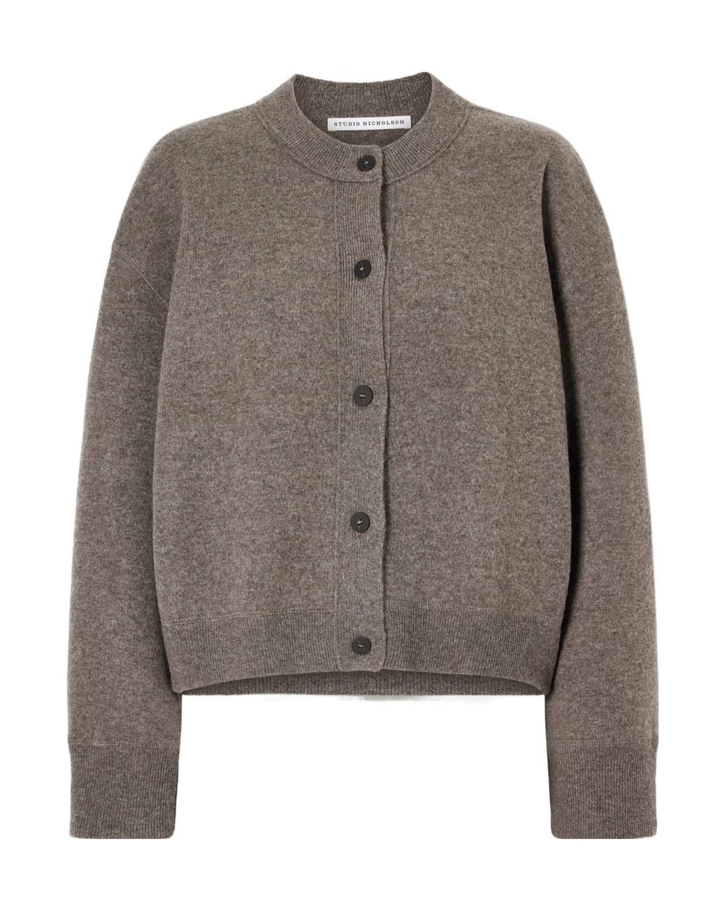 Studio Nicholson Gray Wool And Cashmere-Blend Cardigan