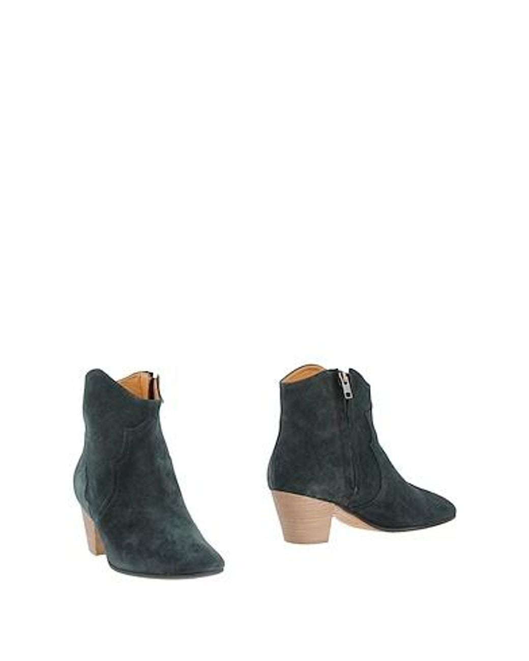 Isabel Marant Black Suede Denim Ankle Boots