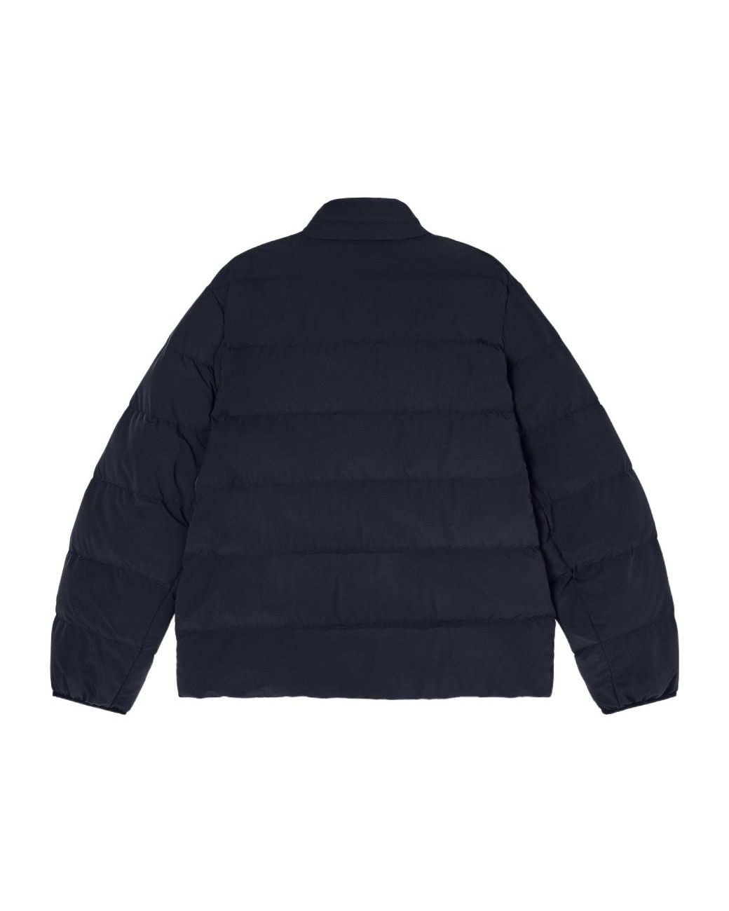 Emporio Armani Blue Nylon Down Jacket With Tone-On-Tone Logo On The Chest for men