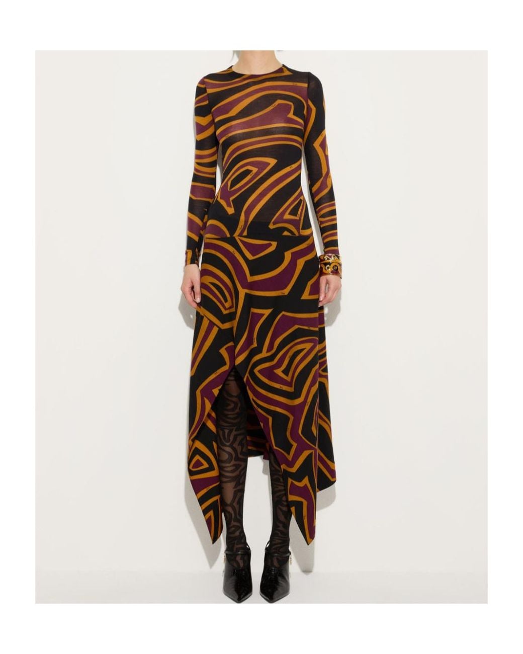 Emilio Pucci Brown Labirinto Print Jersey Dress