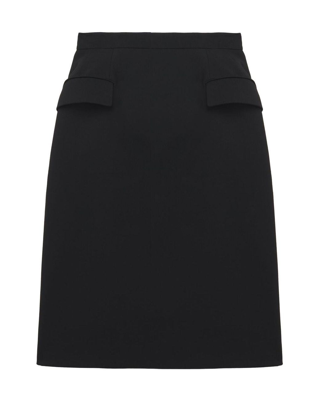 McQueen Black Wool-Blend Midi Skirt