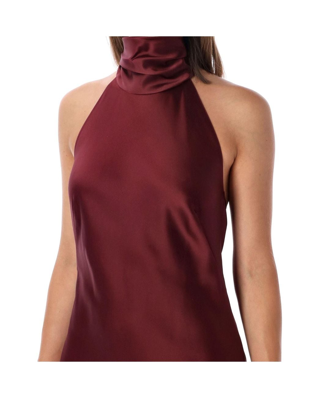 Ralph Lauren Red Bow-Detail Halterneck Dress