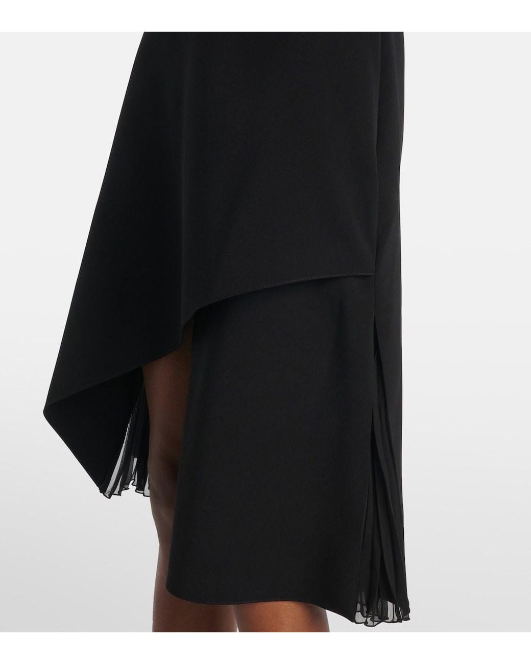 Courreges Black Infinity Asymmetric Crepe Minidress