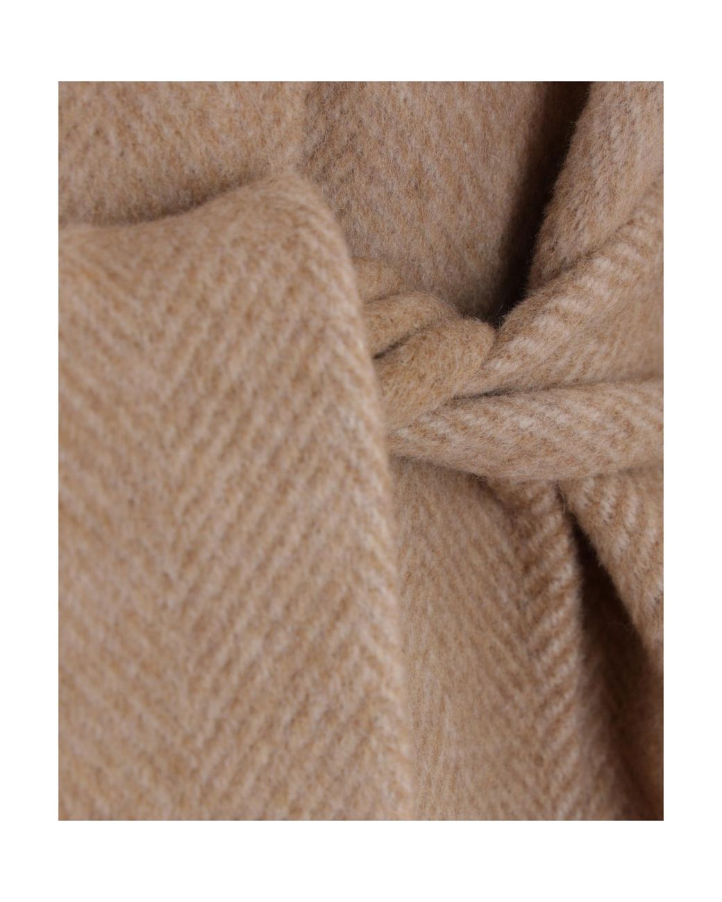 Brunello Cucinelli Natural Herringbone Coat