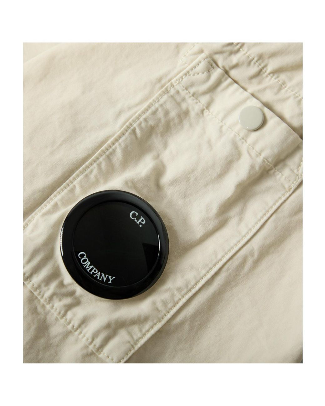 C P Company Natural Zip-Up Shirt Jacket With Collar for men
