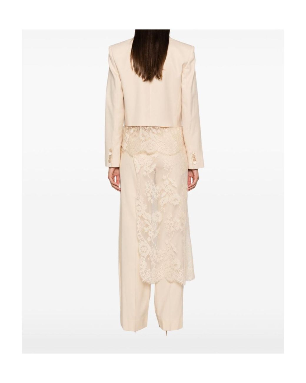 Zimmermann Natural Lace-Trimmed Blazer