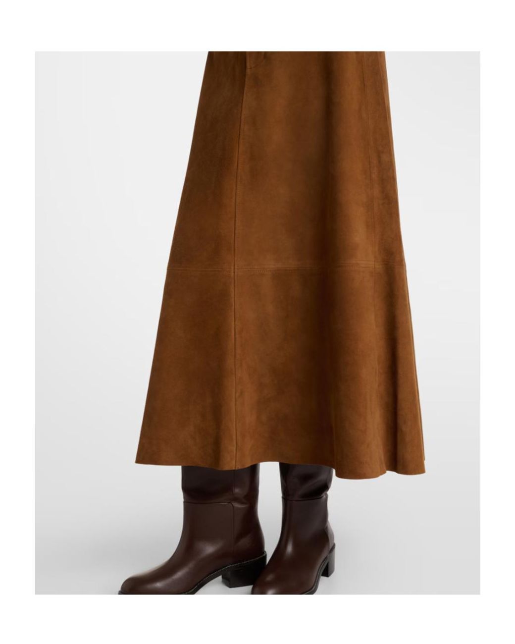 Citizens of Humanity Brown Cassia Suede Midi Skirt