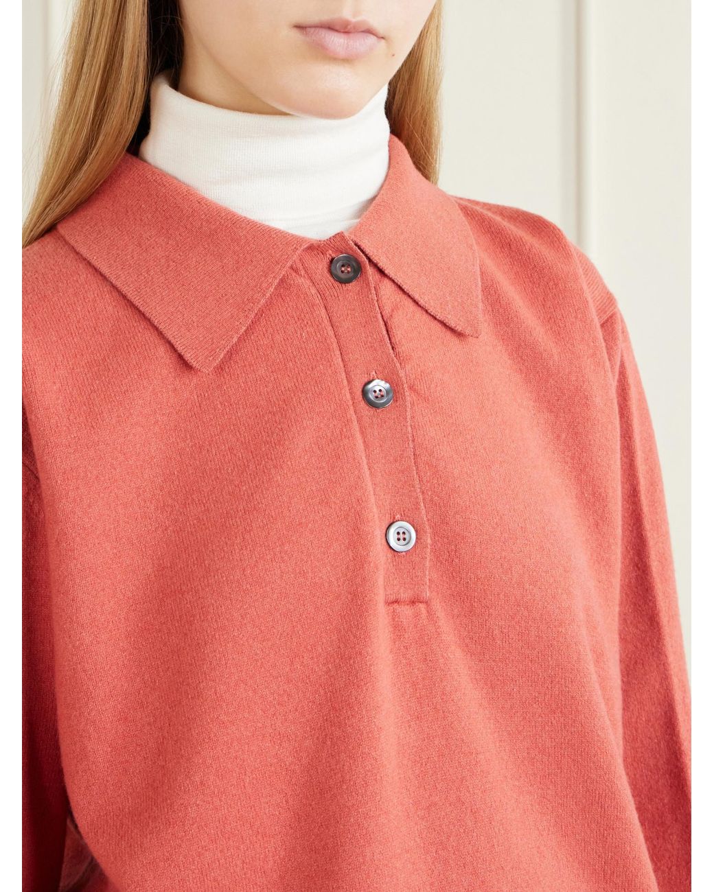 Rohe Red Stretch Wool Polo Shirt