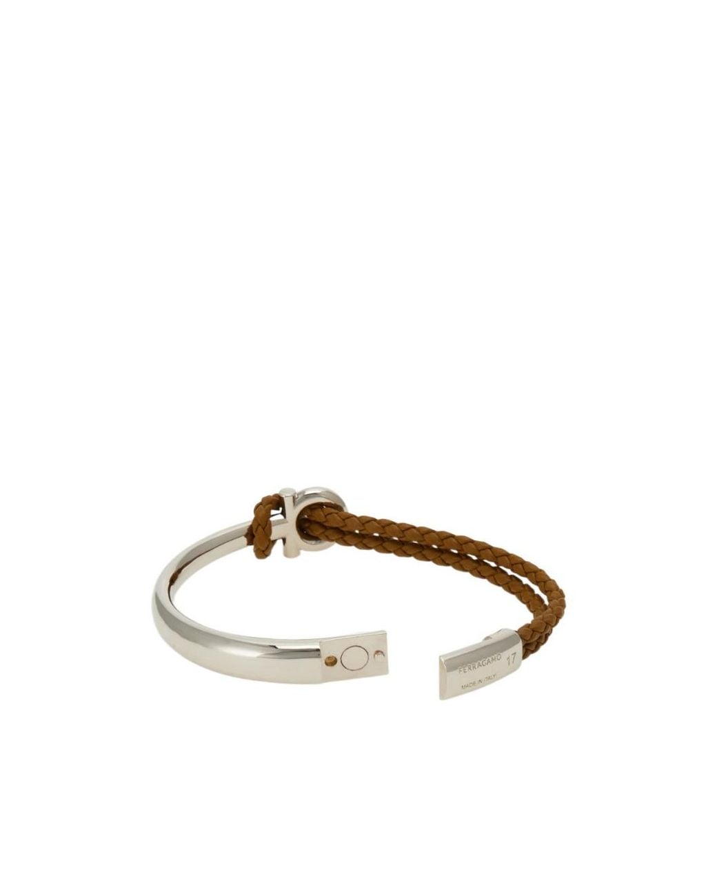 Ferragamo White Ferragamo Logo-Engraved Bracelet for men