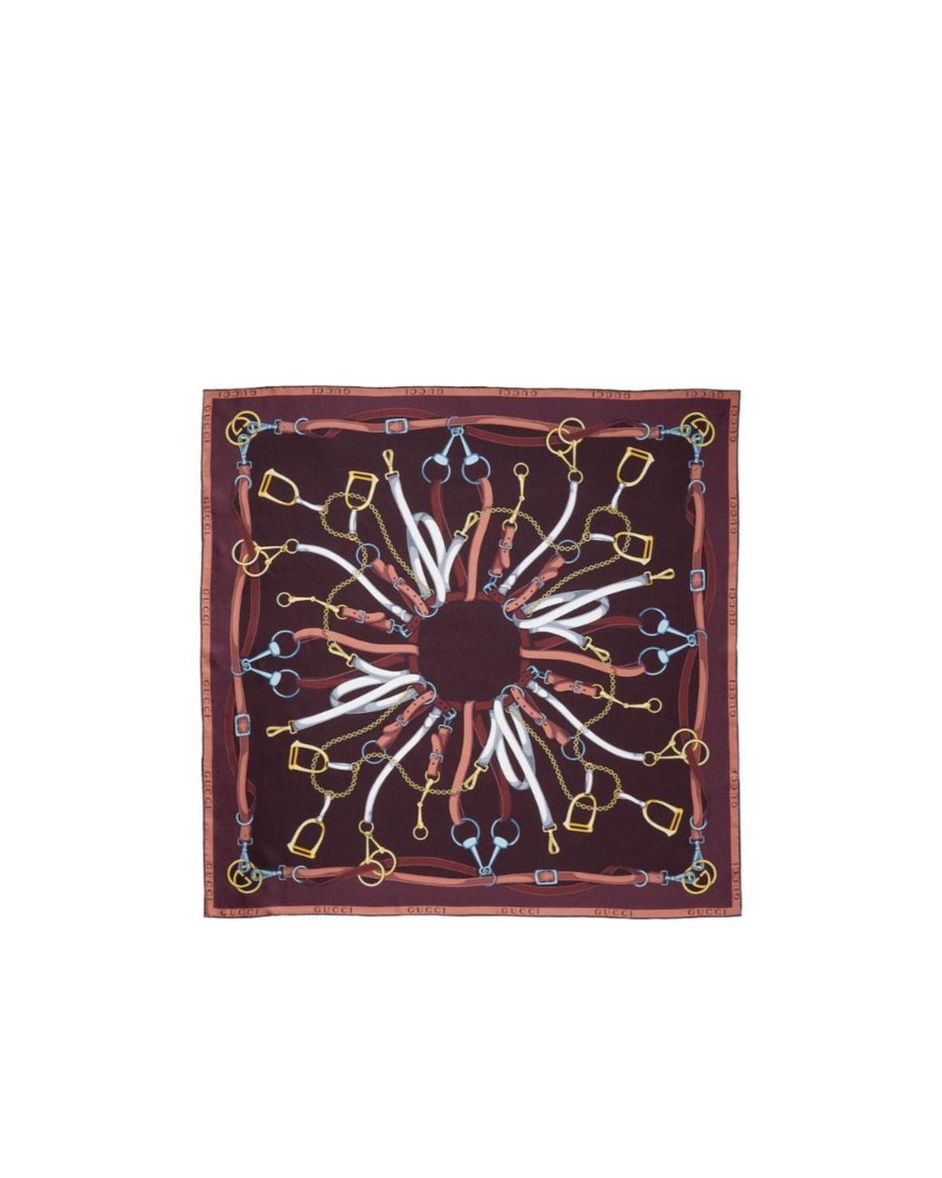 Gucci Red Printed Silk Twill Carré