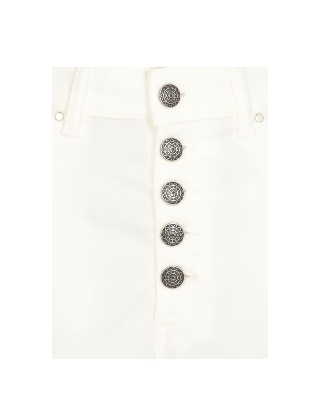 Dondup White Logo-Patch Cropped Trousers