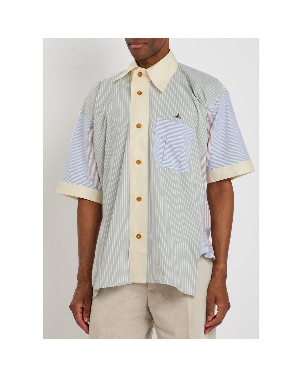 Vivienne Westwood White Simple Striped Shirt for men